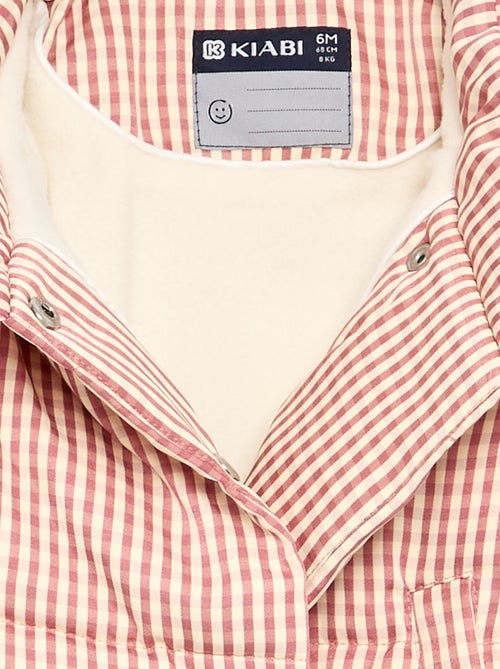 Piumino vichy foderato in pile - Kiabi