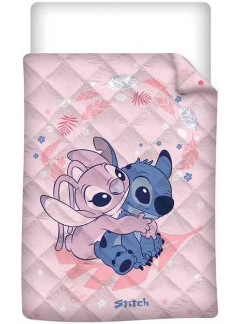 Piumone Stitch e Angel Rosa Disney per bambini, Tessuto Oeko?Tex, Reversibile, Letto singolo - Kiabi