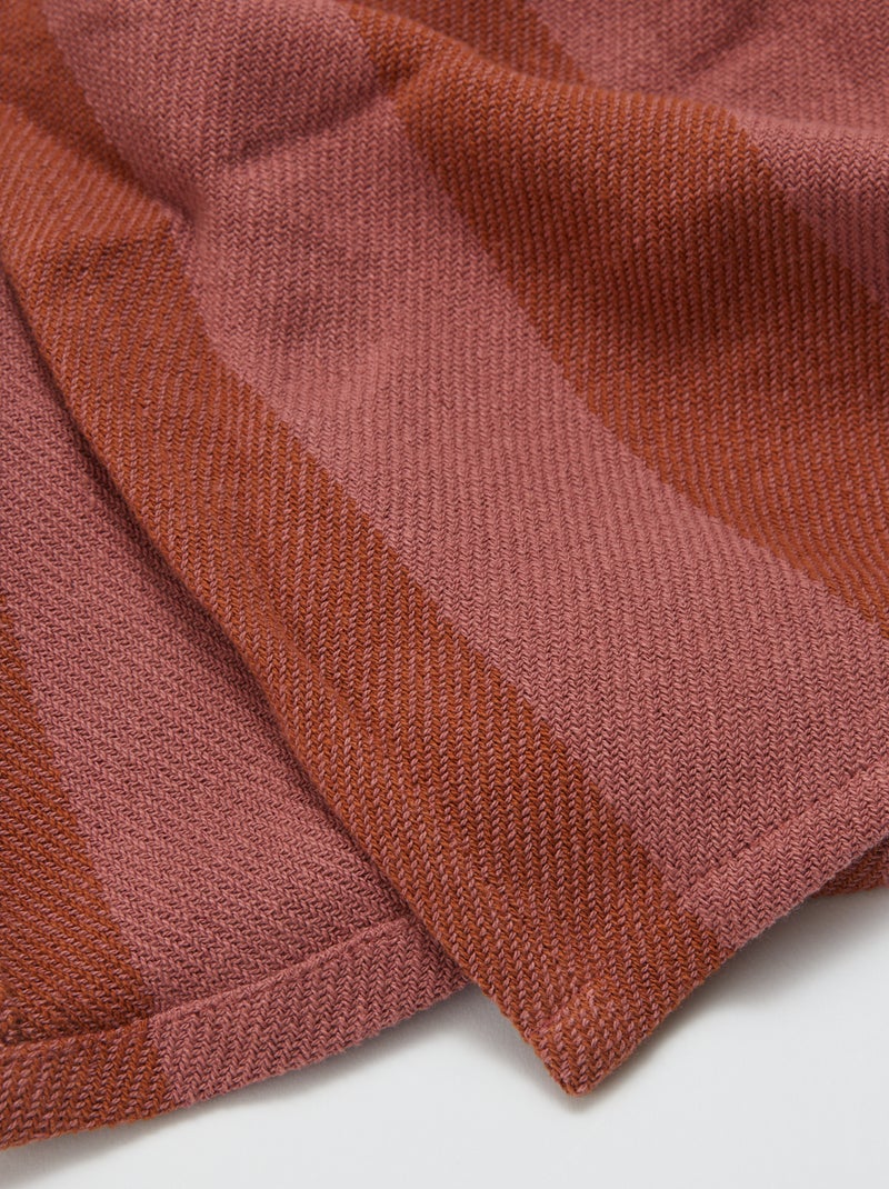 Plaid a righe in cotone - Kiabi Home ROSA - Kiabi