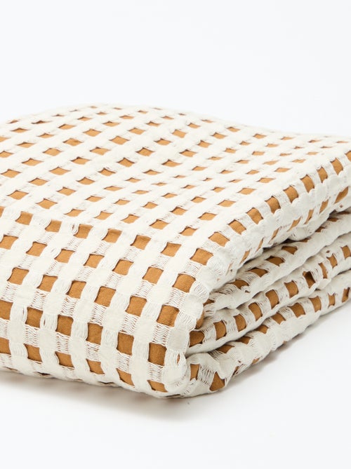 Plaid bicolore con design goffrato (180 x 200 cm) - Kiabi