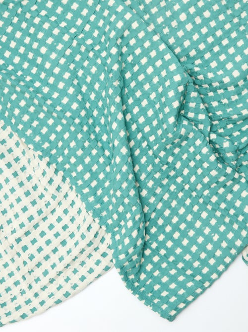 Plaid bicolore con design goffrato (180 x 200 cm) - Kiabi