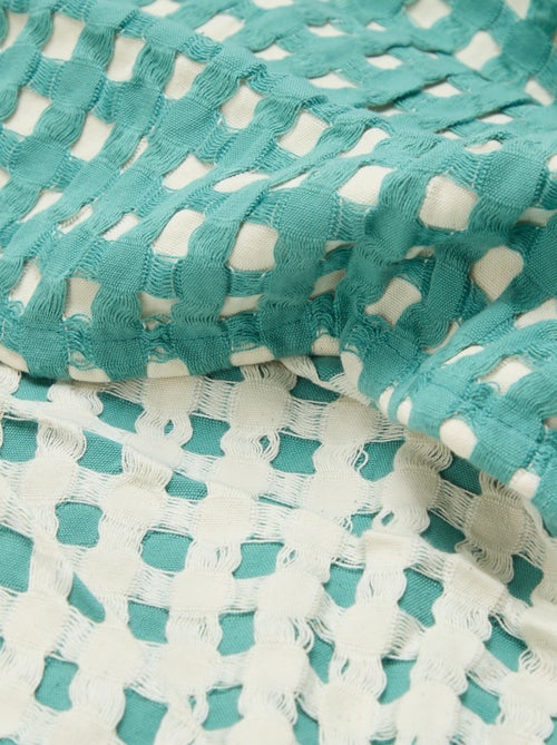 Plaid bicolore con design goffrato (180 x 200 cm) - Kiabi