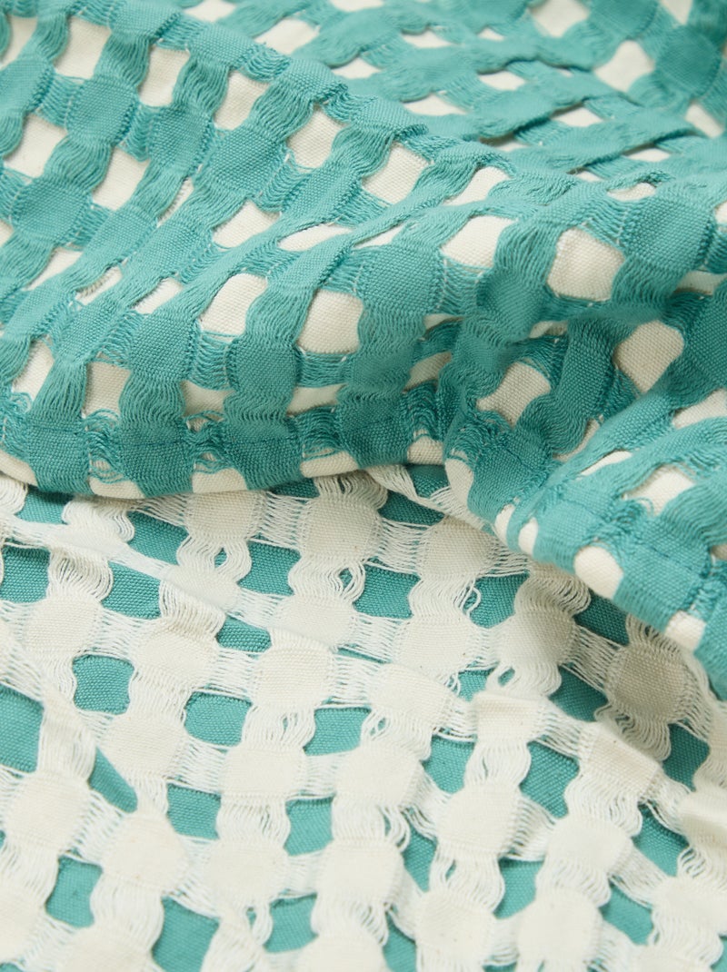 Plaid bicolore con design goffrato (180 x 200 cm) Verde - Kiabi