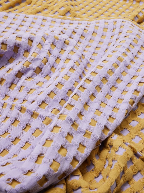 Plaid bicolore con design goffrato (180 x 200 cm) - Kiabi