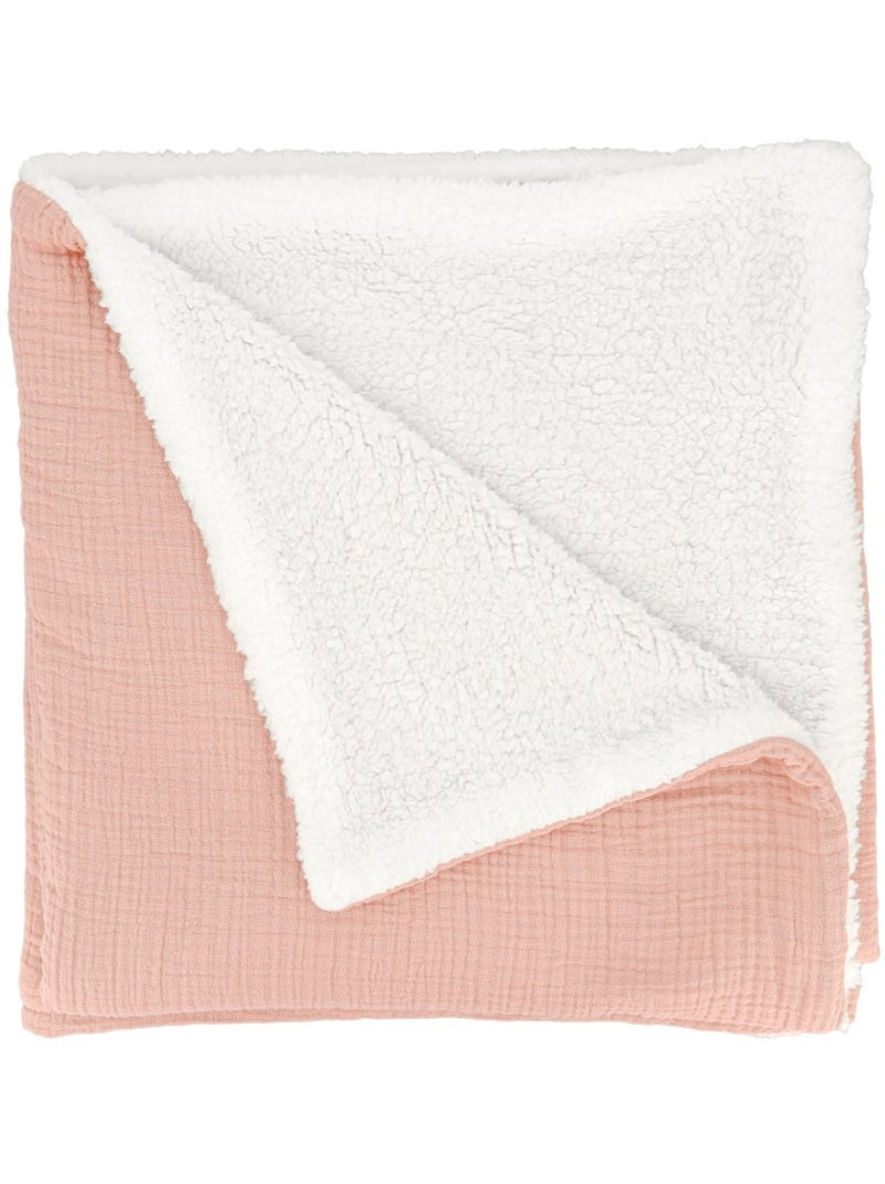 Plaid bimateriale garza di cotone e pile 130x170 cm Arancione - Kiabi