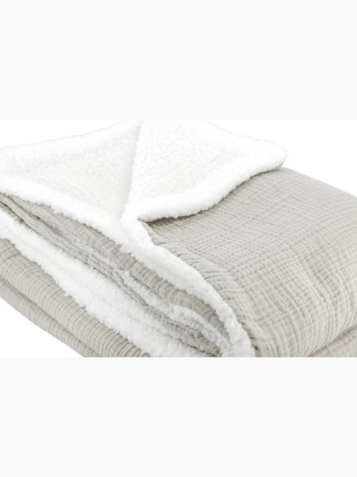Plaid bimateriale garza di cotone e pile 130x170 cm - Kiabi