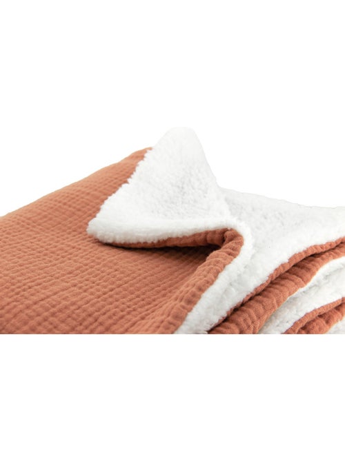 Plaid bimateriale garza di cotone e pile 130x170 cm - Kiabi Plaid bimateriale garza di cotone e pile 130x170 cm - Kiabi