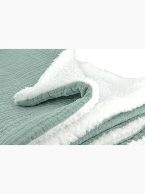 Plaid bimateriale garza di cotone e pile 130x170 cm - Kiabi Plaid bimateriale garza di cotone e pile 130x170 cm - Kiabi