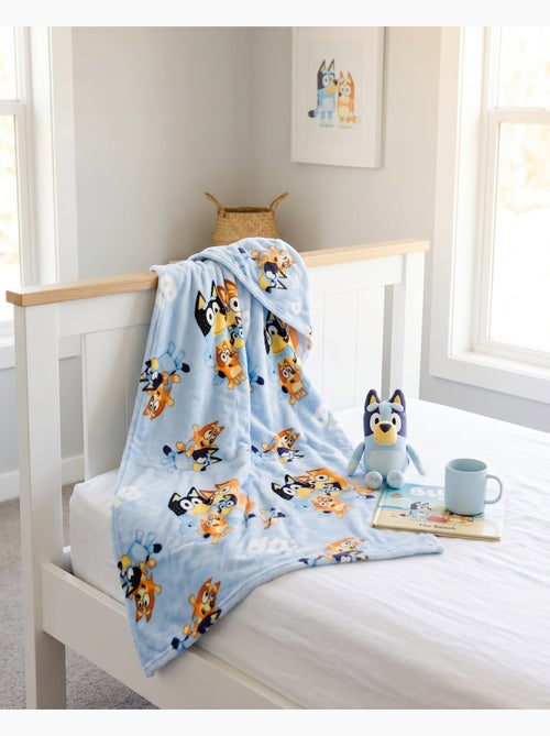 Plaid con cappuccio flanella bluey & bingo 120x150cm – all-over – 100% poliestere - Kiabi