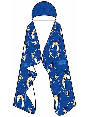 Plaid con Cappuccio Flanella Sonic the Hedgehog 120x150cm – Morbido e Caldo – Licenza Ufficiale SEGA