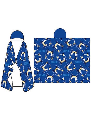 Plaid con Cappuccio Flanella Sonic the Hedgehog 120x150cm – Morbido e Caldo – Licenza Ufficiale SEGA