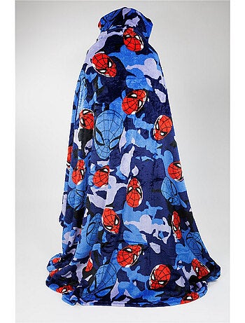 Plaid con Cappuccio Flanella Spider-Man Marvel 120x150cm – All-Over Camo – Licenza Ufficiale Marvel