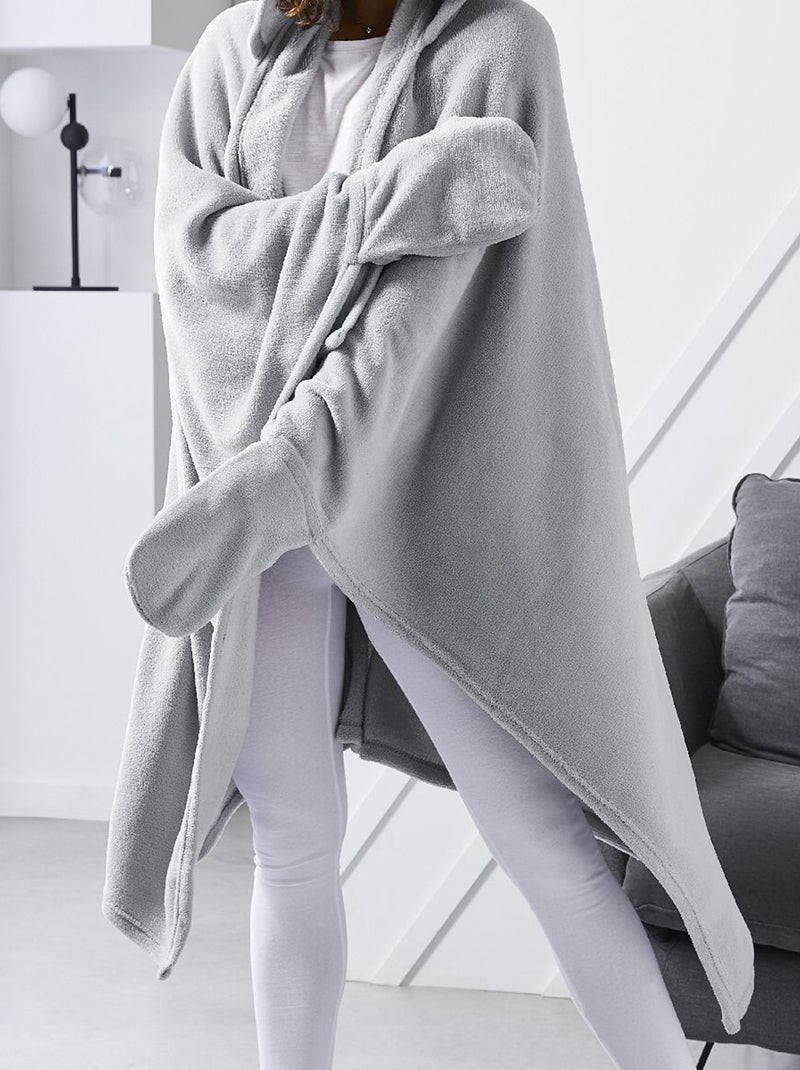 Plaid con mani e cappuccio GRIGIO - Kiabi