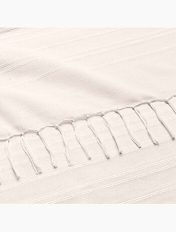 Plaid di cotone con grandi frange