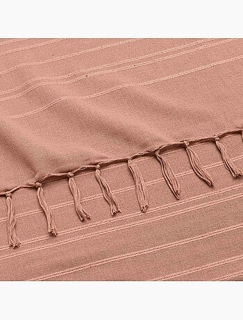 Plaid di cotone con grandi frange
