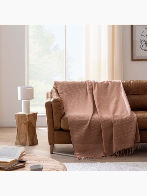 Plaid di cotone con grandi frange - Kiabi Plaid di cotone con grandi frange - Kiabi