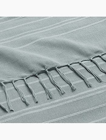 Plaid di cotone con grandi frange