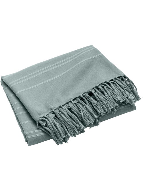 Plaid di cotone con grandi frange - Kiabi