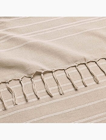Plaid di cotone con grandi frange