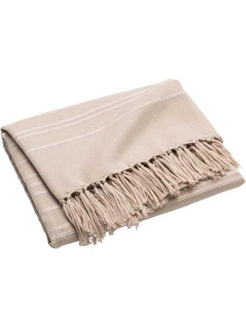 Plaid di cotone con grandi frange - Kiabi