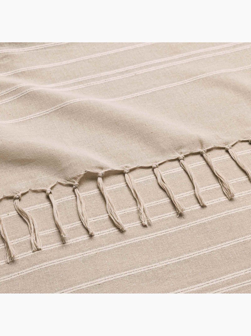 Plaid di cotone con grandi frange Verderame - Kiabi