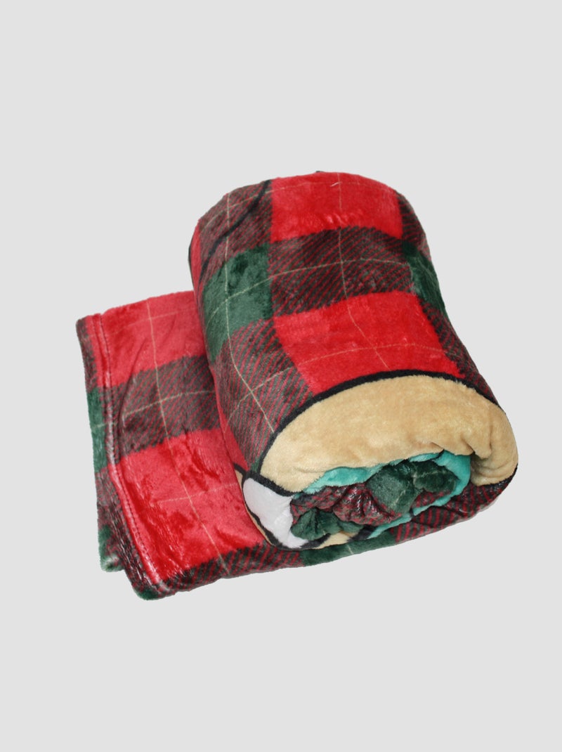 Plaid di Natale in pile 'Topolino e Minnie' ROSSO - Kiabi