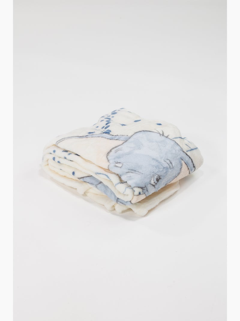 Plaid Flanella Bambino Dumbo Disney 110x150 cm Beige/Bianco - Kiabi