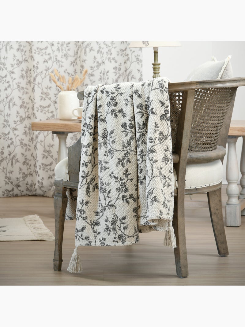 Plaid floreale stampato in stile country chic Ecru - Kiabi