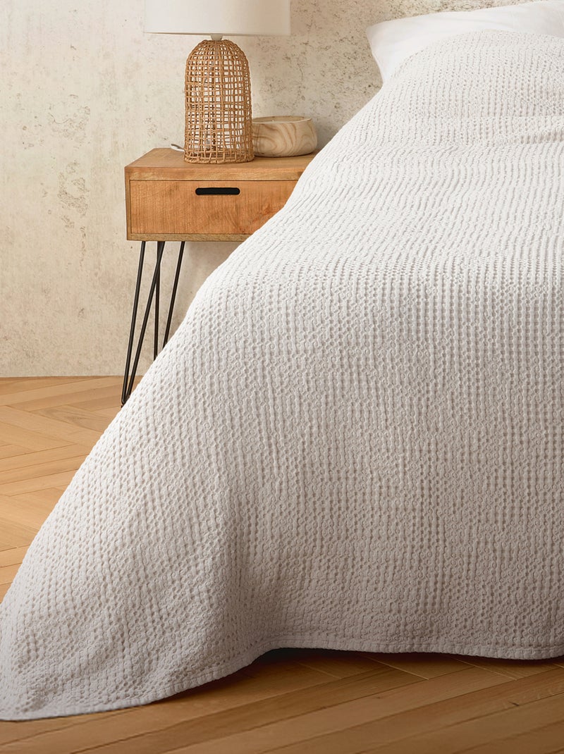 Plaid in cotone a nido d’ape Bianco - Kiabi