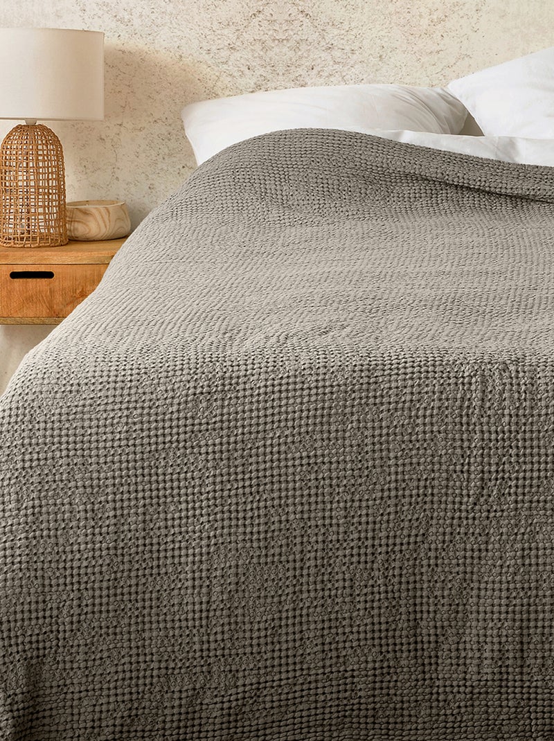 Plaid in cotone a nido d’ape Marrone glacé - Kiabi