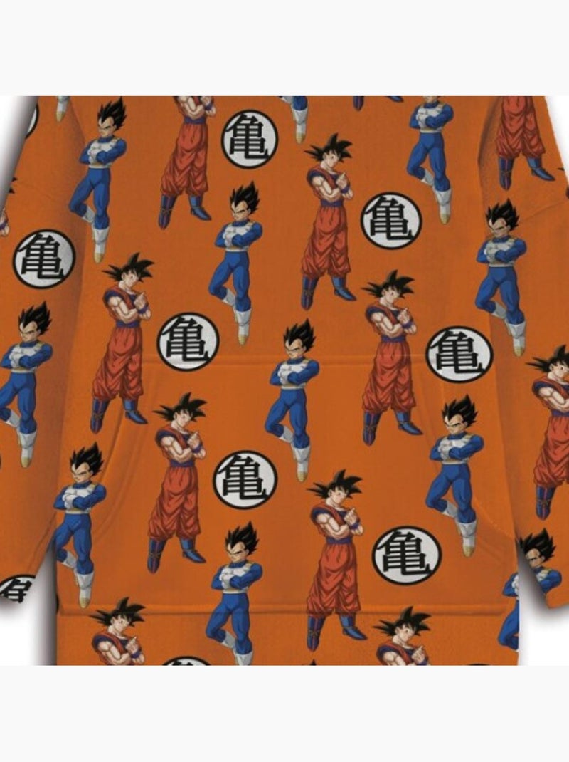 Plaid in Pile Adulto con Cappuccio Goku, Vegeta Multicolore - Kiabi