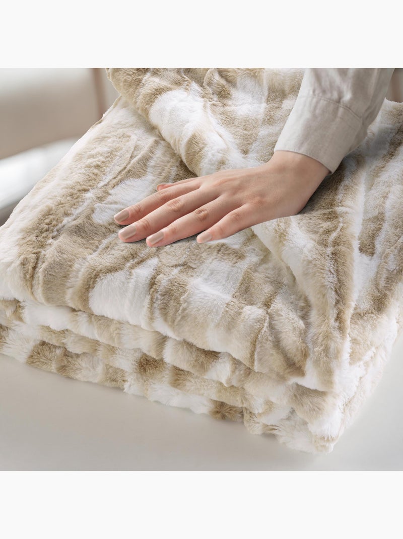 Plaid in poliestere cheyenne douceur d'intérieur Beige - Kiabi