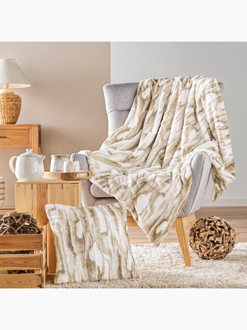 Plaid in poliestere cheyenne douceur d'intérieur Beige - Kiabi