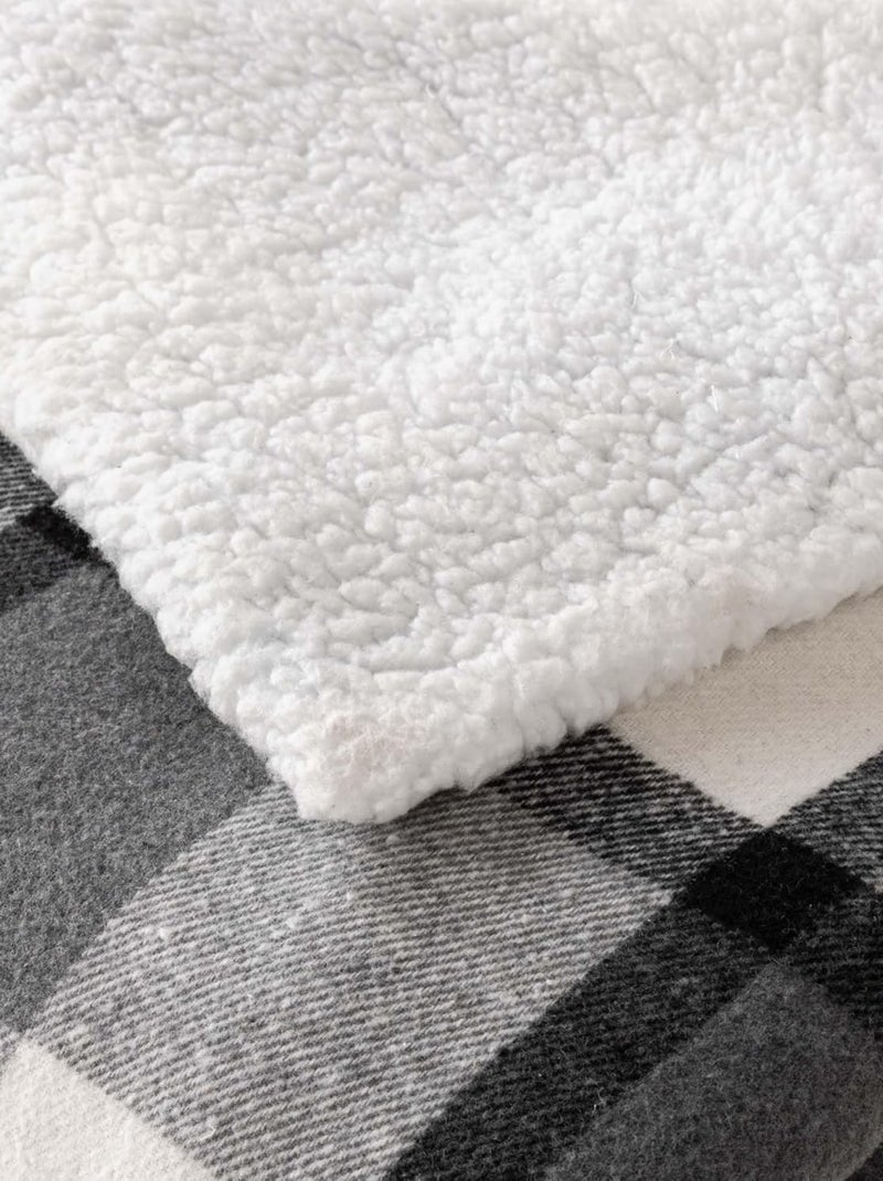 Plaid in Poliestere ECOSSAIS Douceur d'Intérieur Grigio antracite - Kiabi