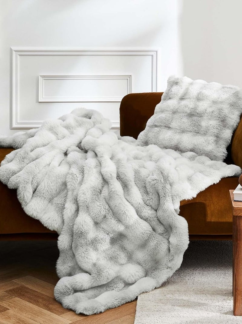Plaid in Poliestere MOUNTY Douceur d'Intérieur Grigio - Kiabi