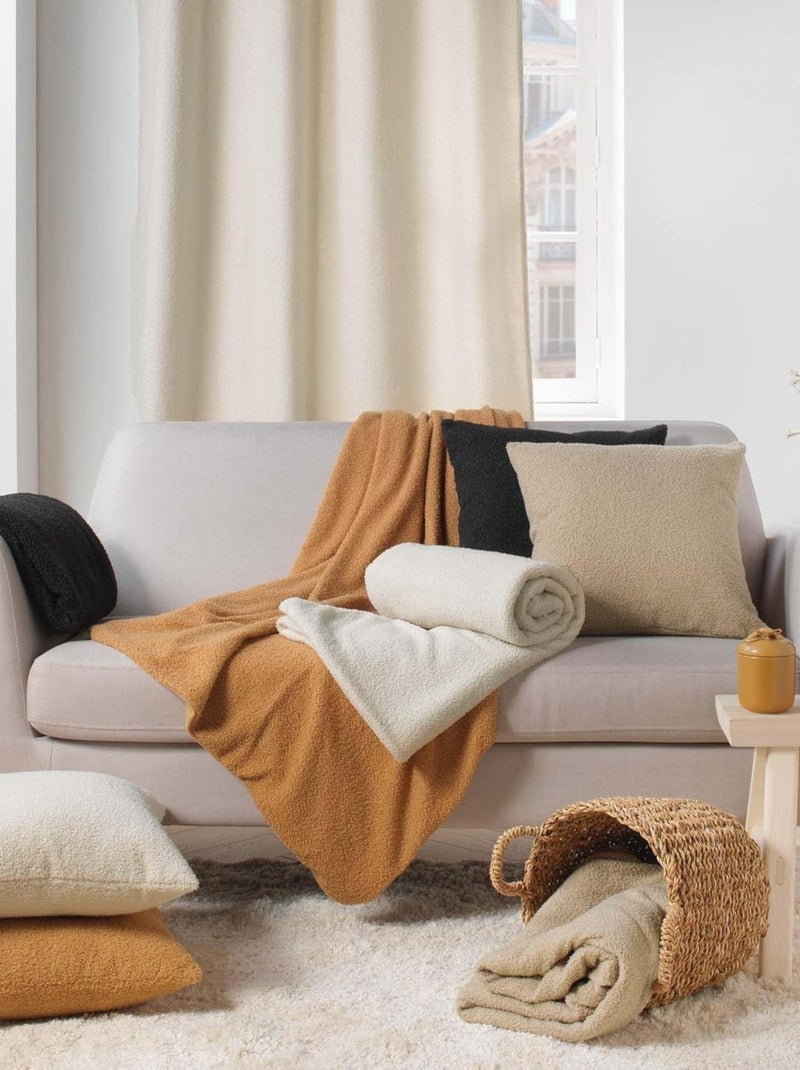 Plaid in Poliestere WOOLY Douceur d'Intérieur Beige - Kiabi