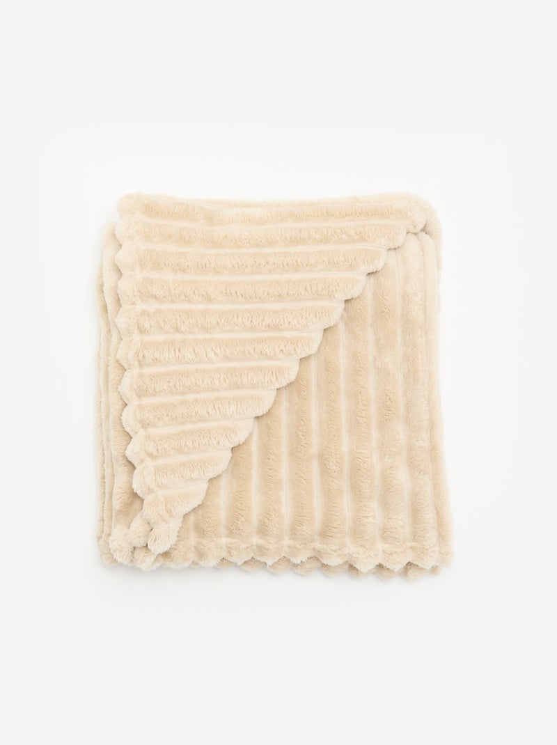 Plaid in tessuto a coste Beige - Kiabi