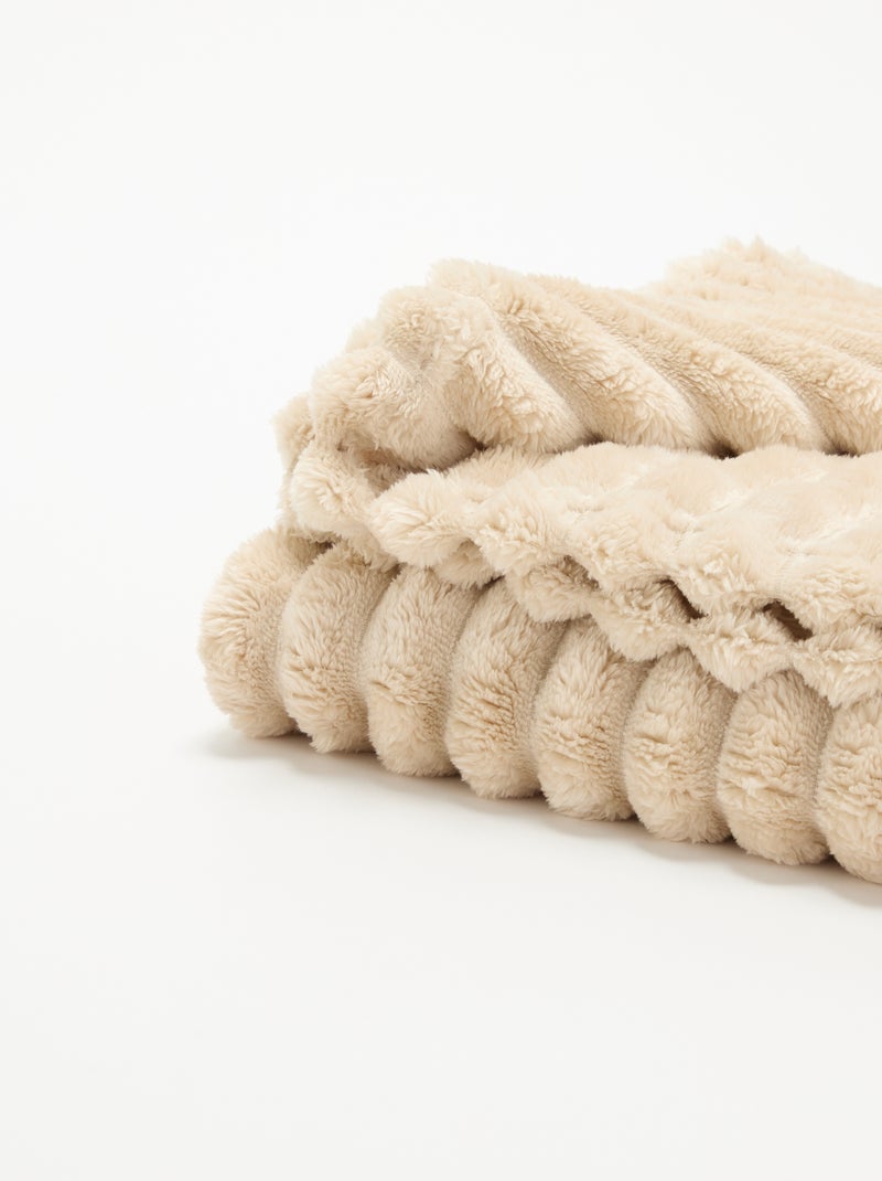 Plaid in tessuto a coste Beige - Kiabi