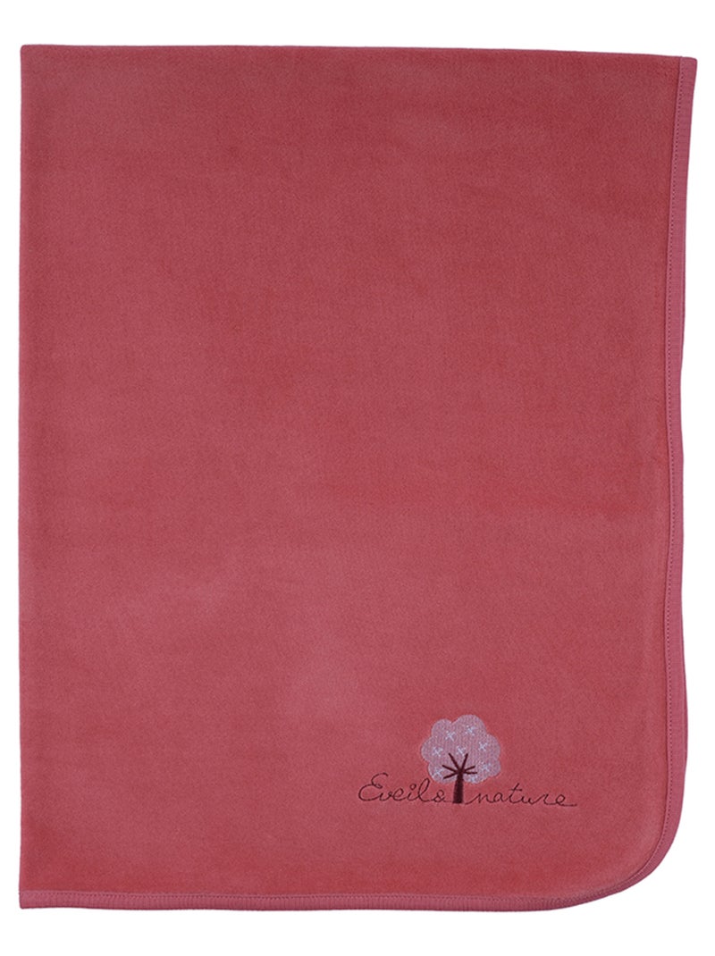 Plaid in velluto 75x100 cm cotone bio Bordeaux - Kiabi
