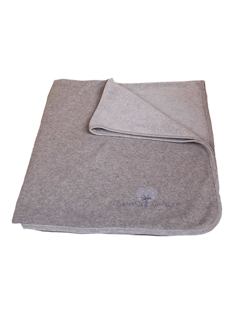 Plaid in velluto 75x100 cm cotone bio Grigio - Kiabi