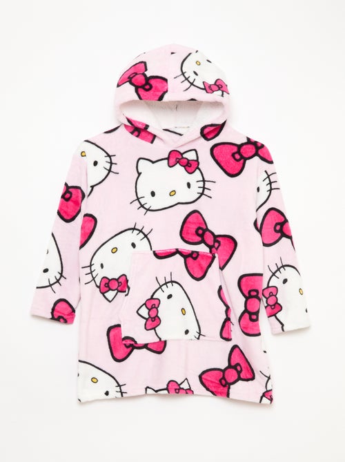 Plaid poncho bambino con cappuccio in pile 'Hello Kitty' - Kiabi
