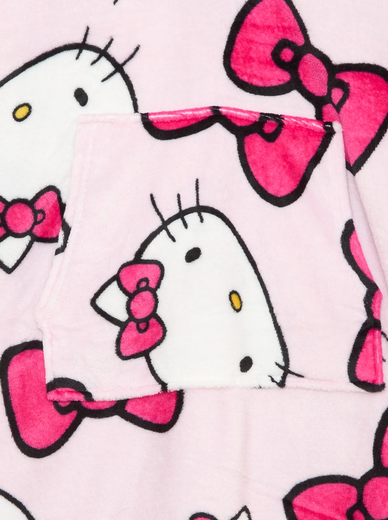 Plaid poncho bambino con cappuccio in pile 'Hello Kitty' Rosa - Kiabi