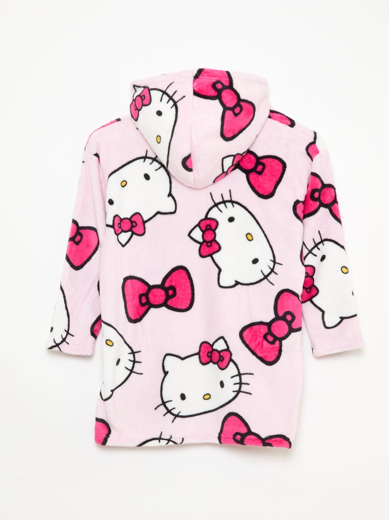 Plaid poncho bambino con cappuccio in pile 'Hello Kitty' Rosa - Kiabi
