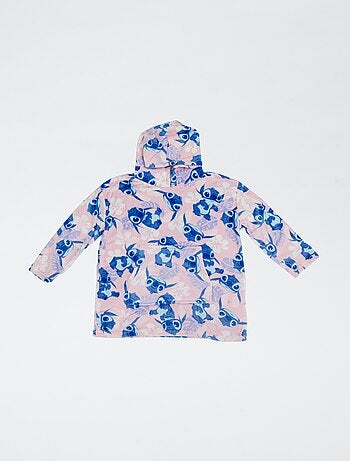 Plaid poncho bambino con cappuccio in pile 'Minnie'