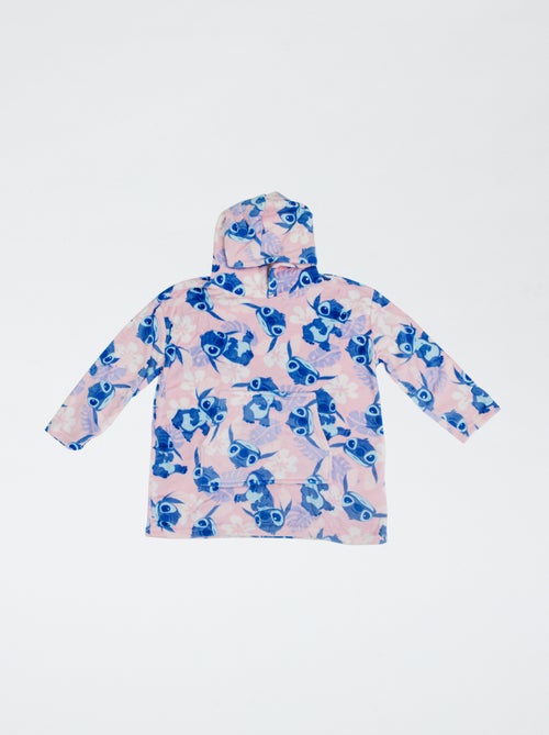 Plaid poncho bambino 'Stitch' con cappuccio in pile tinta unita - Kiabi