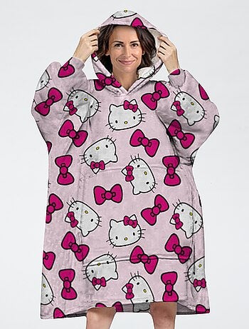 Plaid poncho con cappuccio in pile 'Minnie'