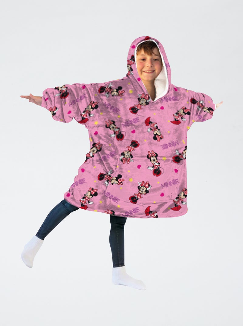 Plaid poncho con cappuccio in pile 'Minnie' Rosa - Kiabi