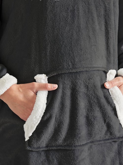 Plaid poncho in pile - Kiabi