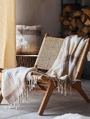 Plaid tartan con effetto mohair