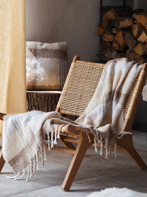 Plaid tartan con effetto mohair - Kiabi